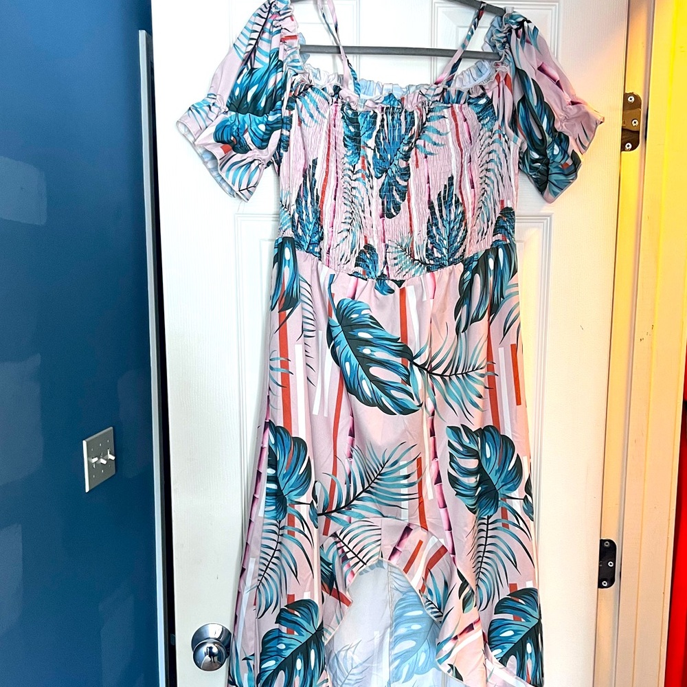 Shein Tropical High Low Dress
